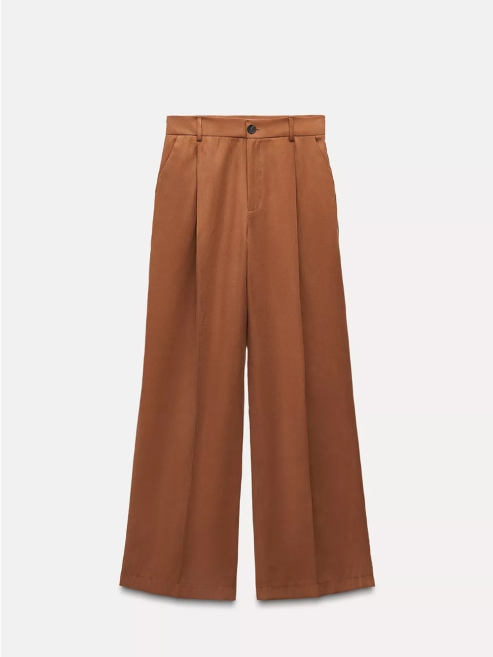 Zara flowy pleated pant, toffee, sz small